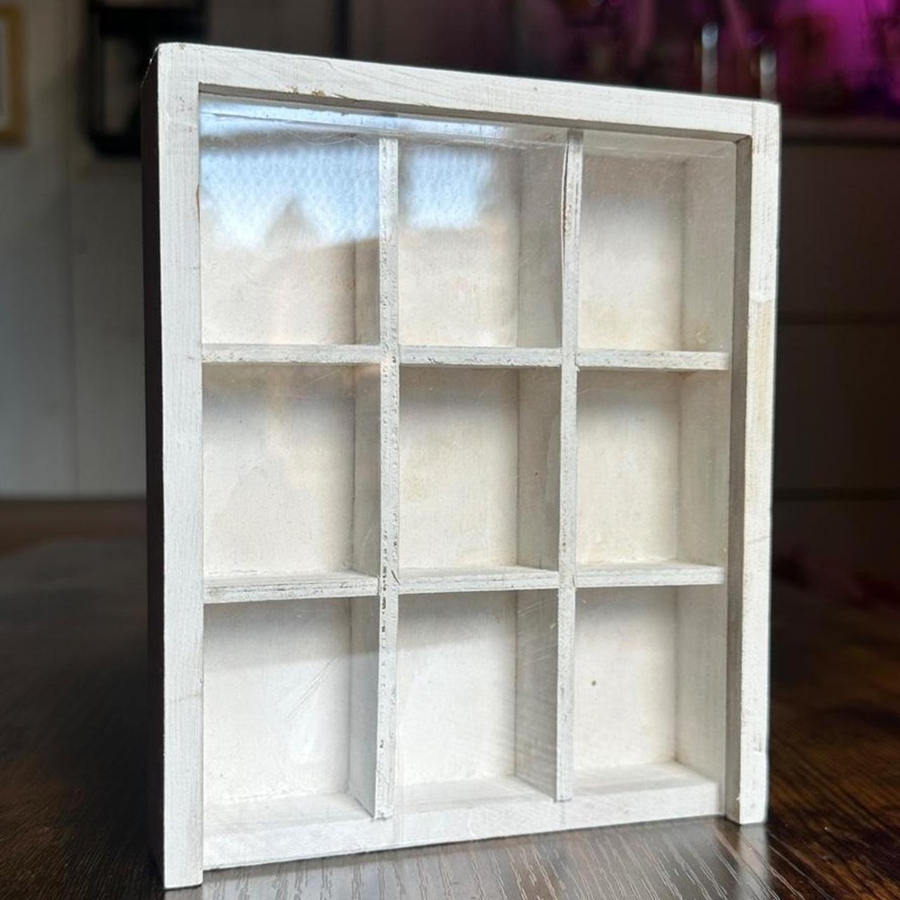 White Trinket/Miniature Shelf with Plastic Pane